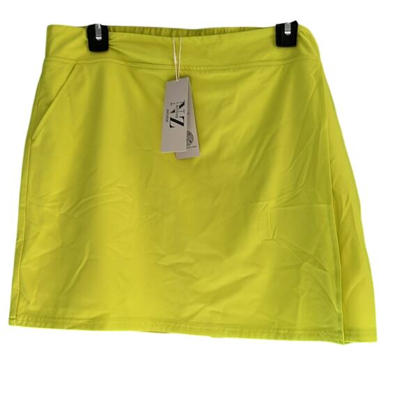 NIC+ZOE Tech Stretch Faux Wrap Skort in Tennis Ball Green Size XL - Picture 2 of 5